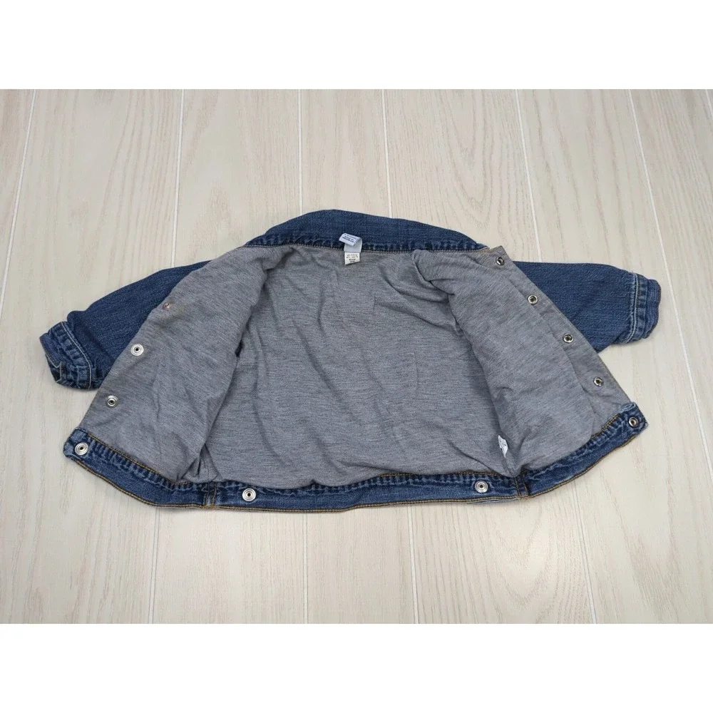Baby Gap 6-12‎ months denim blue jean jacket gray lined vintage 2005